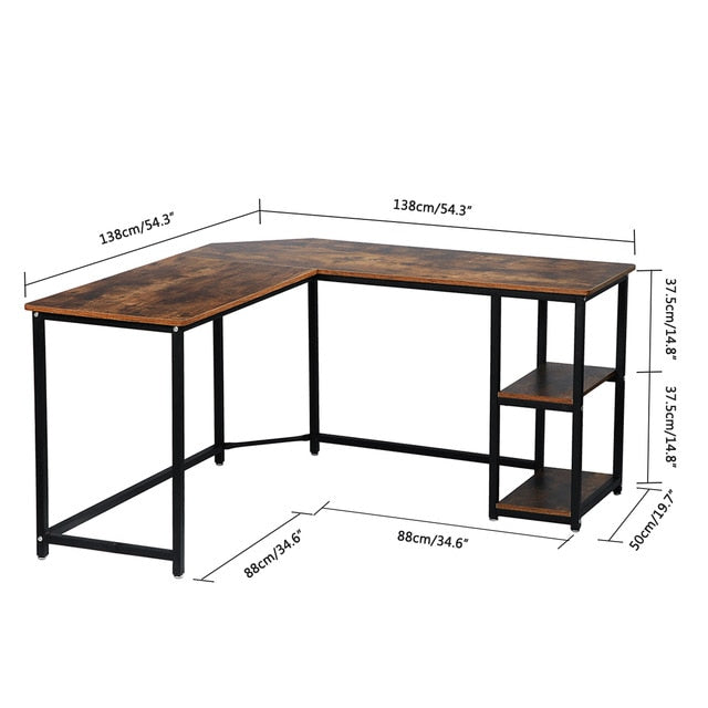 Finest Dynamics L Shaped Desk with Computer Shelf