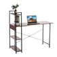 Finest Dynamics H Shape Office Desk with 4 Tiers Bookshelf