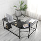 Finest Dynamics L Shaped Office Table with Shelf for Computer