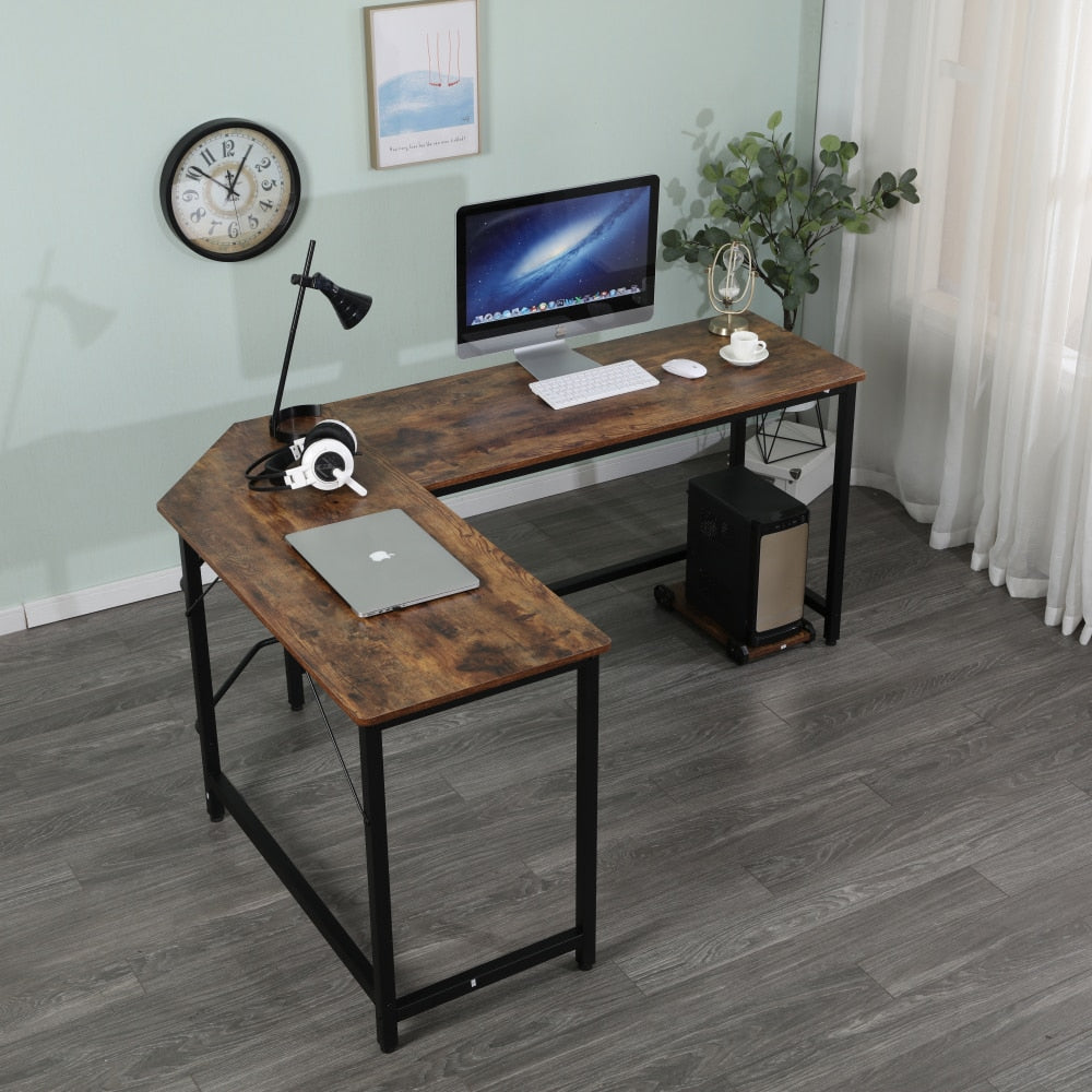 Finest Dynamics L Shaped Office Table with Shelf for Computer