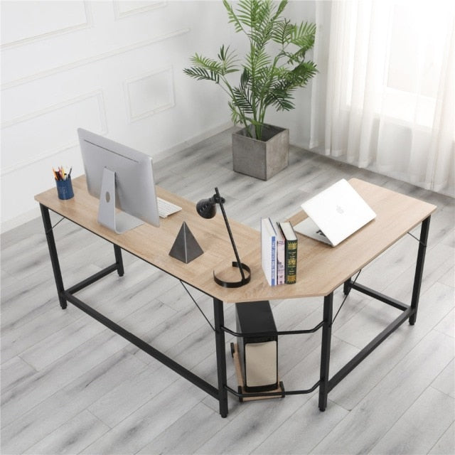Finest Dynamics L Shaped Office Table with Shelf for Computer