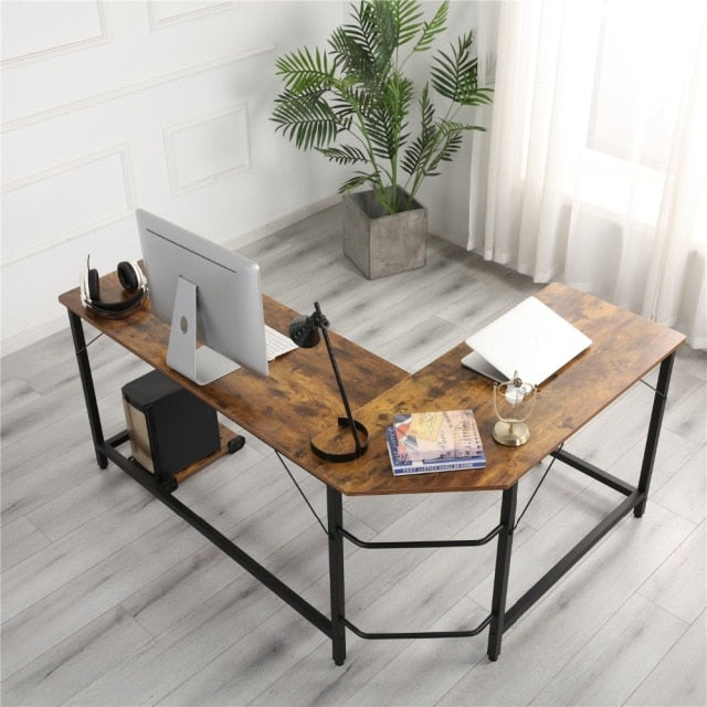 Finest Dynamics L Shaped Office Table with Shelf for Computer