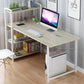 Finest Dynamics H Shape Office Desk with 4 Tiers Bookshelf